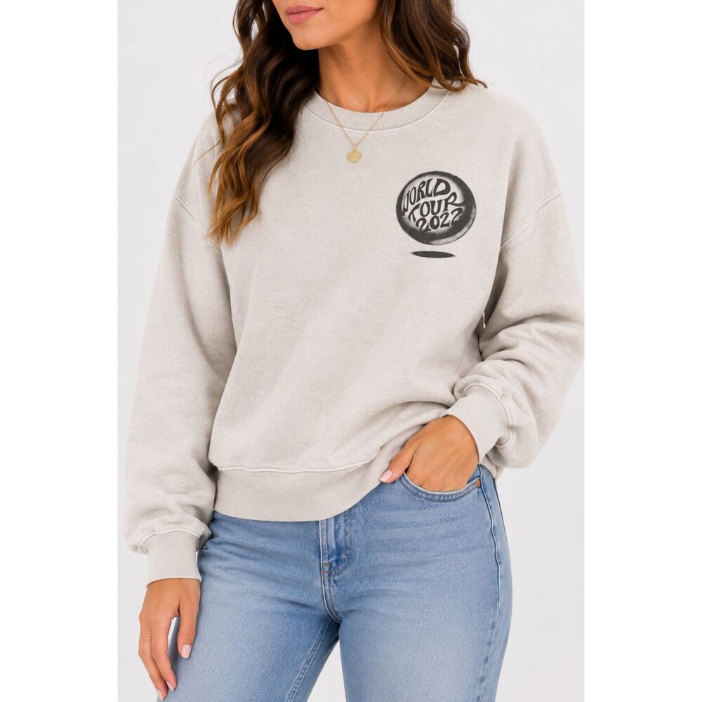 Louis Tomlinson World Tour 2022 Crewneck Sweatshirt Cream Unisex M
